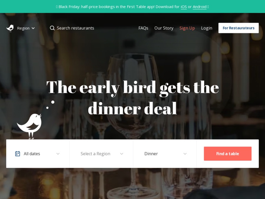 First Table expands numbers, reservation window