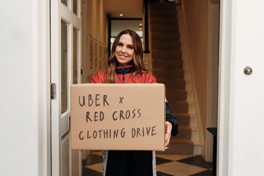 Sporty Spice backs fourth Uber x Red Cross clothing drive